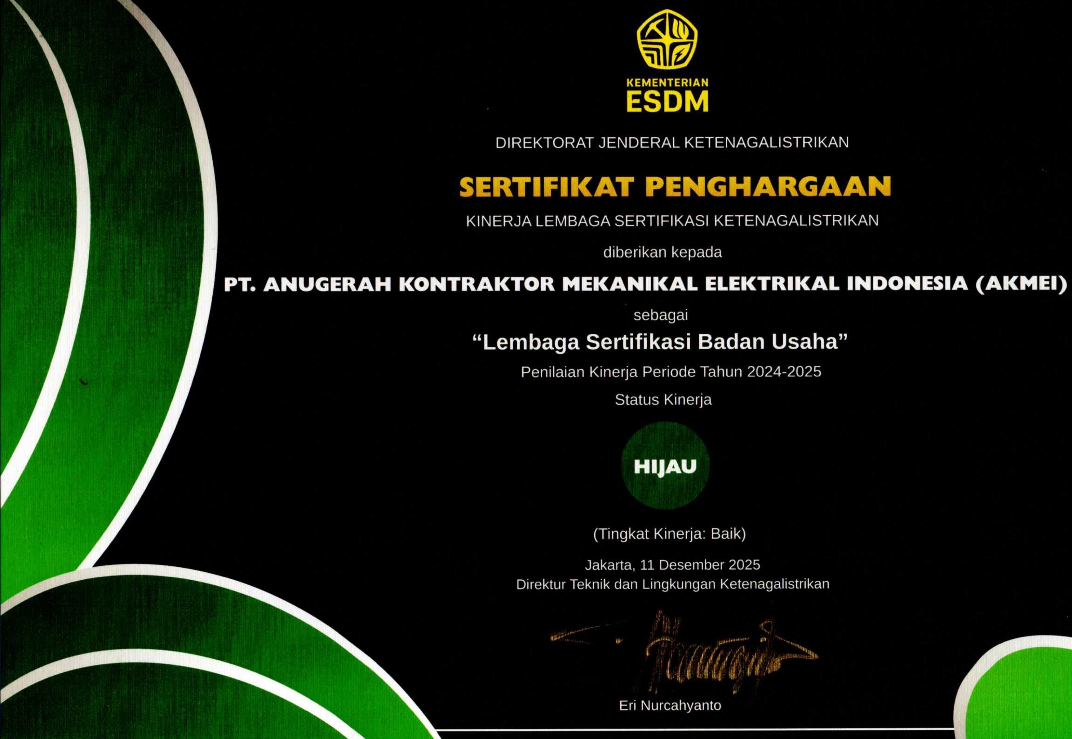 Piagam Penghargaan Tahun 2025